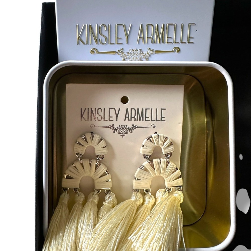Kinsley Armelle Pale Yellow Tassel Dangle Earrings